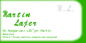 martin lajer business card